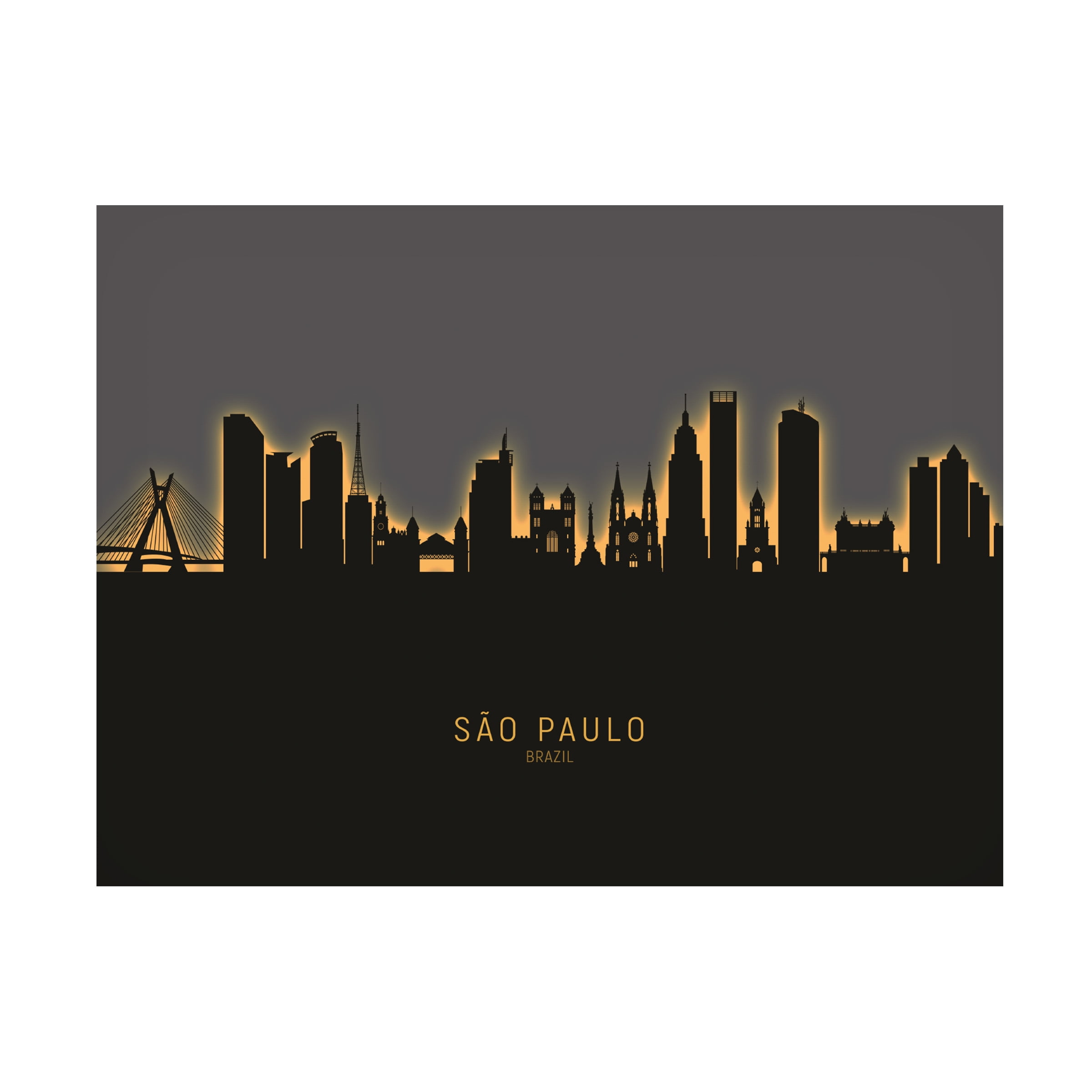 Michael Tompsett 'So Paulo Skyline Brazil Glow II' Canvas Art