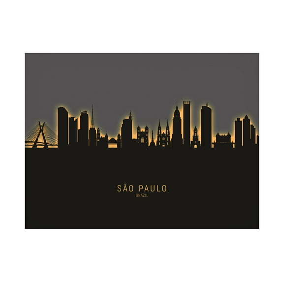 Michael Tompsett 'So Paulo Skyline Brazil Glow II' Canvas Art