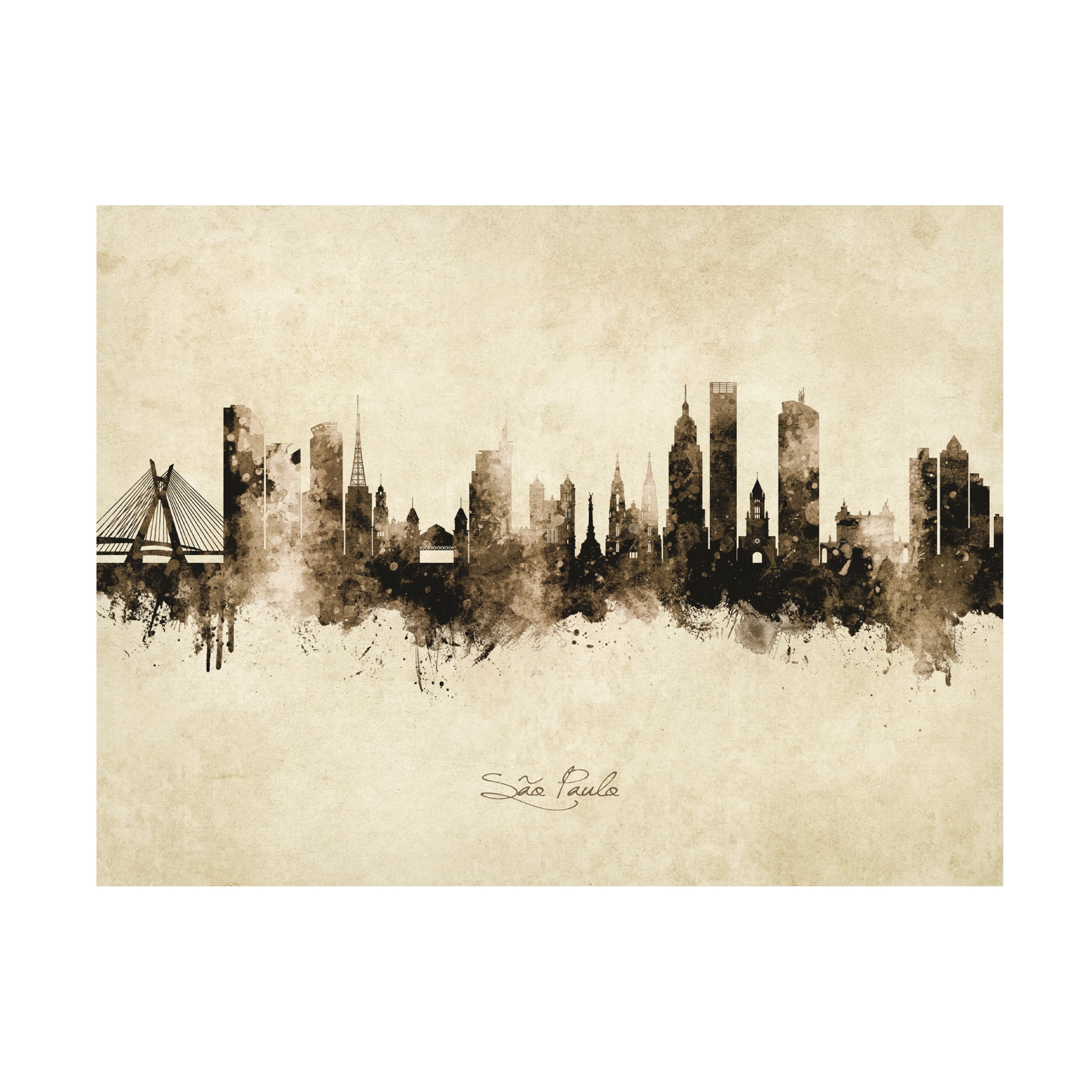 Michael Tompsett 'So Paulo Skyline Brazil Vintage' Canvas Art