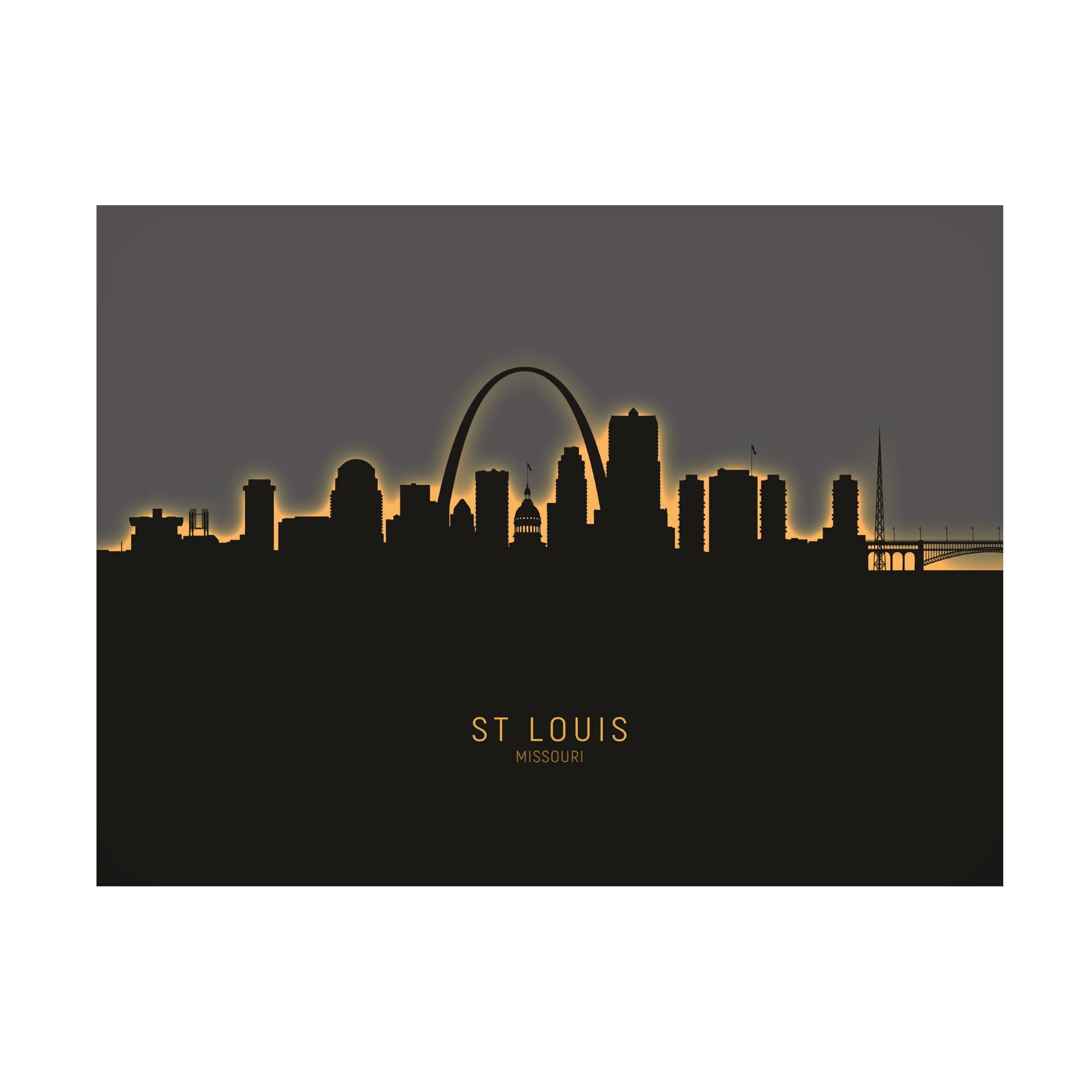 Michael Tompsett 'St Louis Missouri Skyline Glow II' Canvas Art