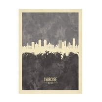 Michael Tompsett 'Syracuse New York Skyline Gray' Canvas Art