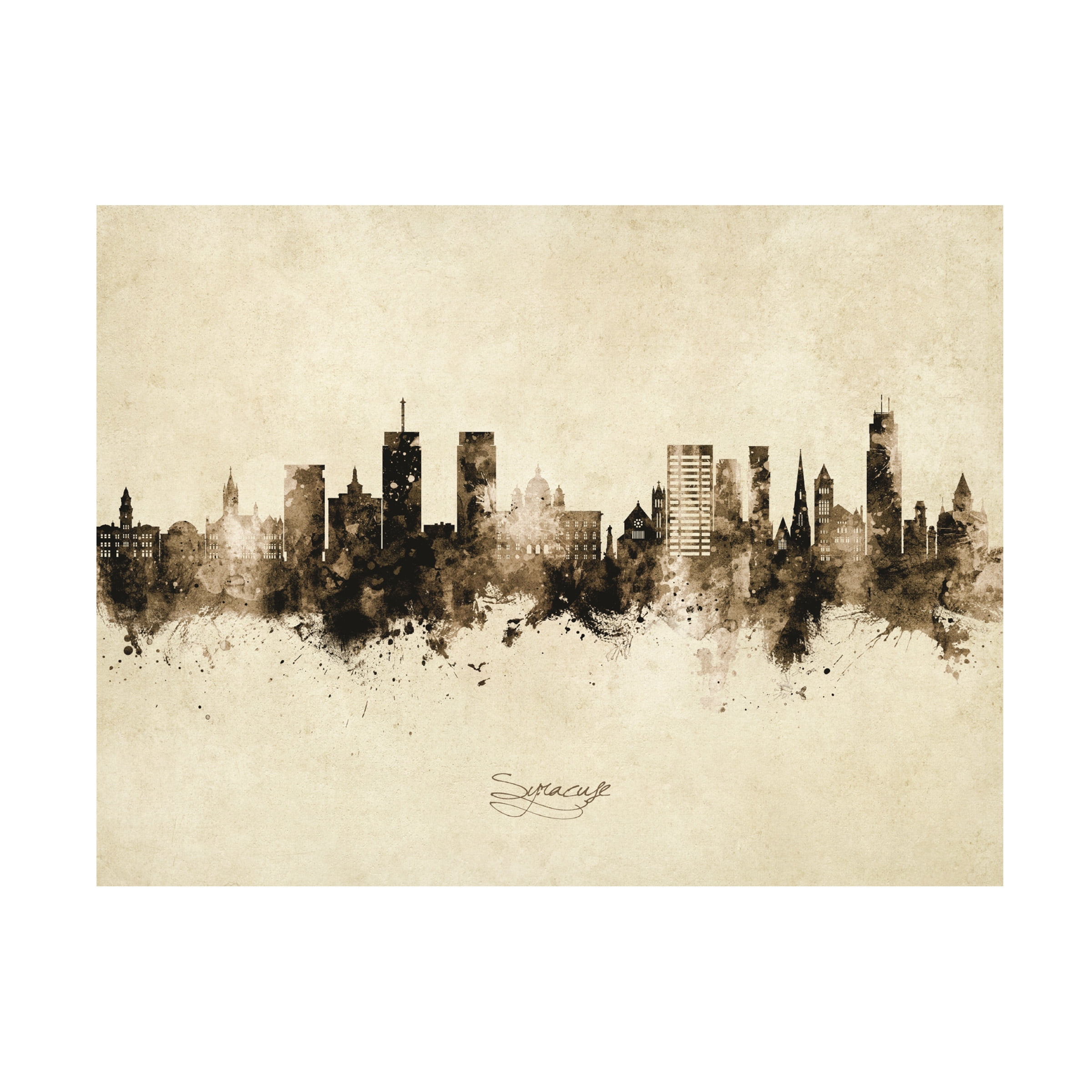 Michael Tompsett 'Syracuse New York Skyline Vintage' Canvas Art
