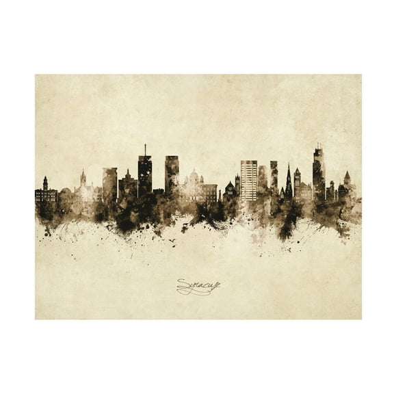 Michael Tompsett 'Syracuse New York Skyline Vintage' Canvas Art