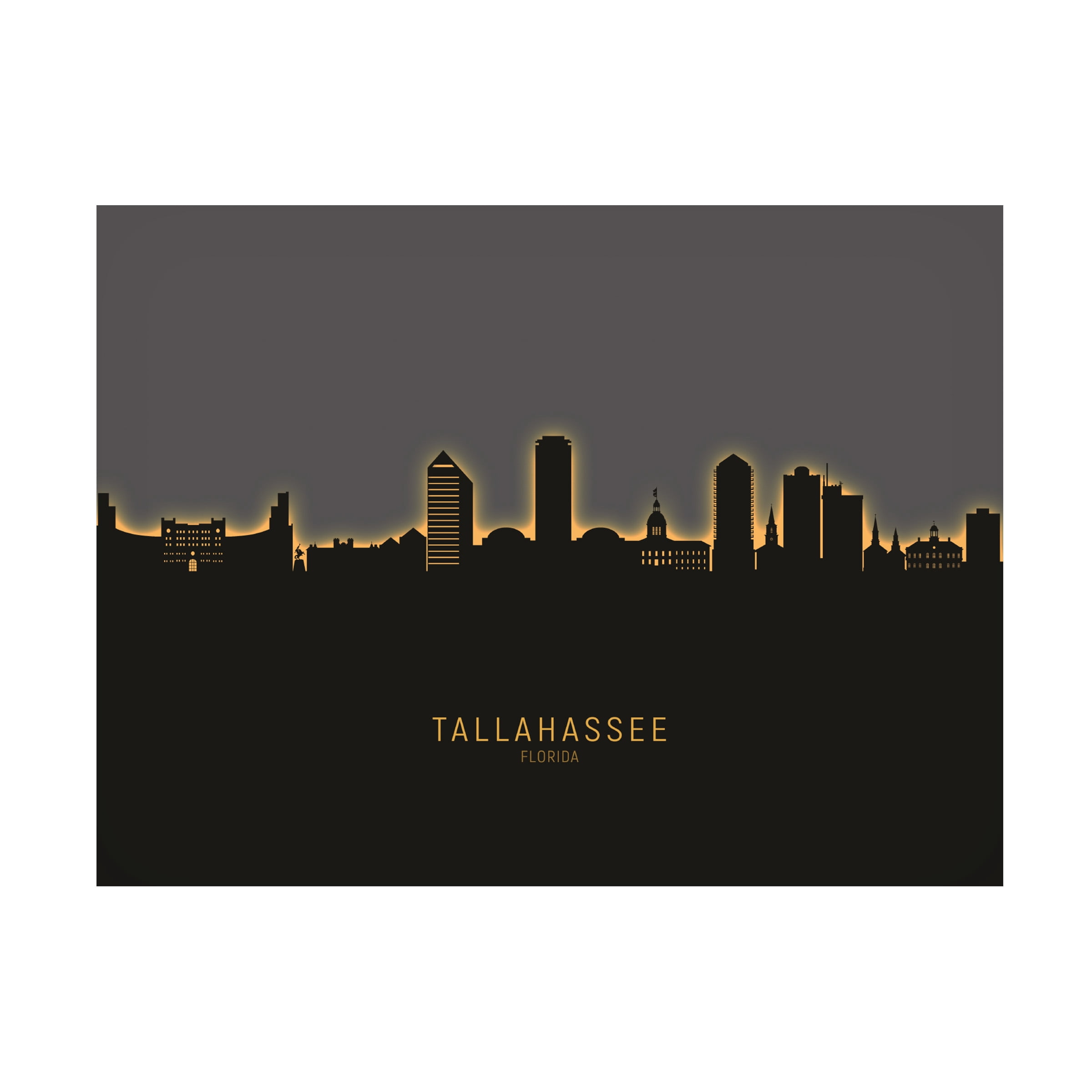 Michael Tompsett 'Tallahassee Florida Skyline Glow II' Canvas Art