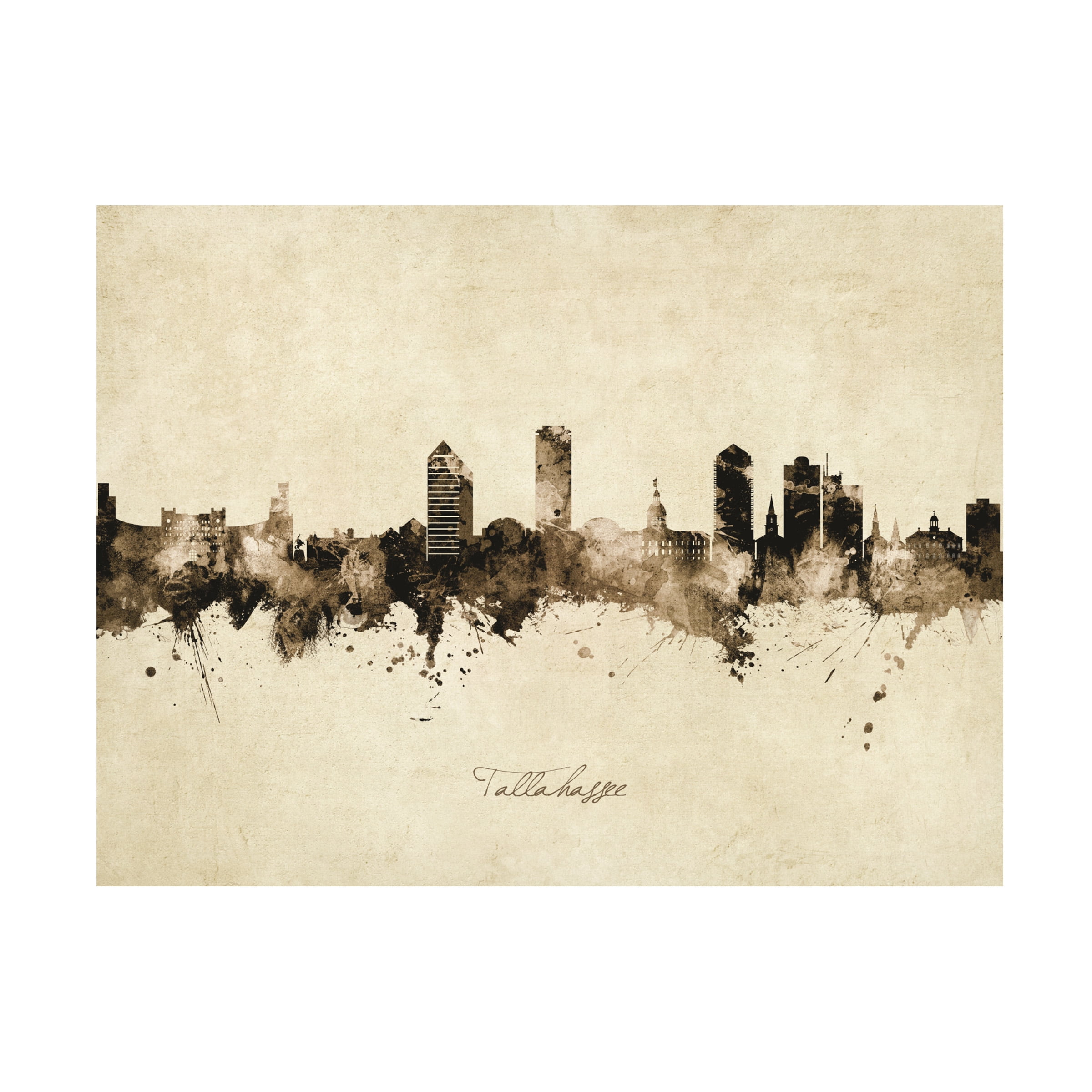Michael Tompsett 'Tallahassee Florida Skyline Vintage' Canvas Art