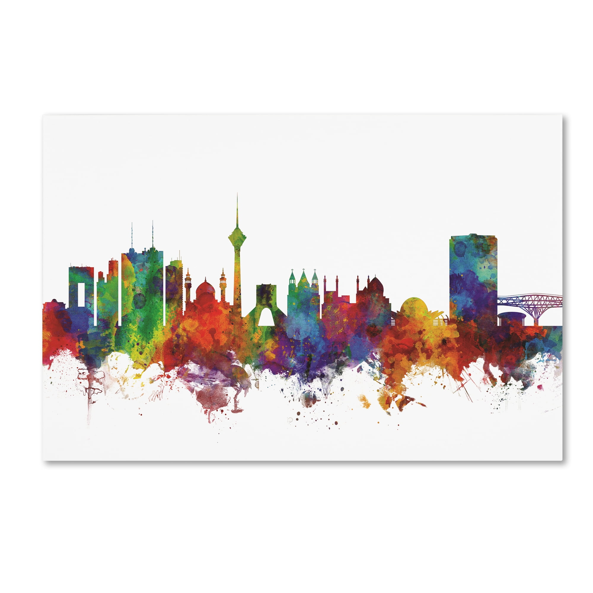 Michael Tompsett 'Tehran Iran Skyline IV' Canvas Art