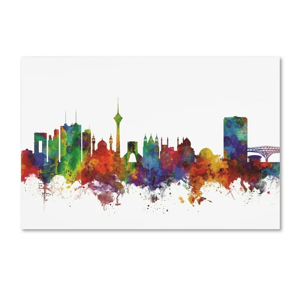 Michael Tompsett 'Tehran Iran Skyline IV' Canvas Art