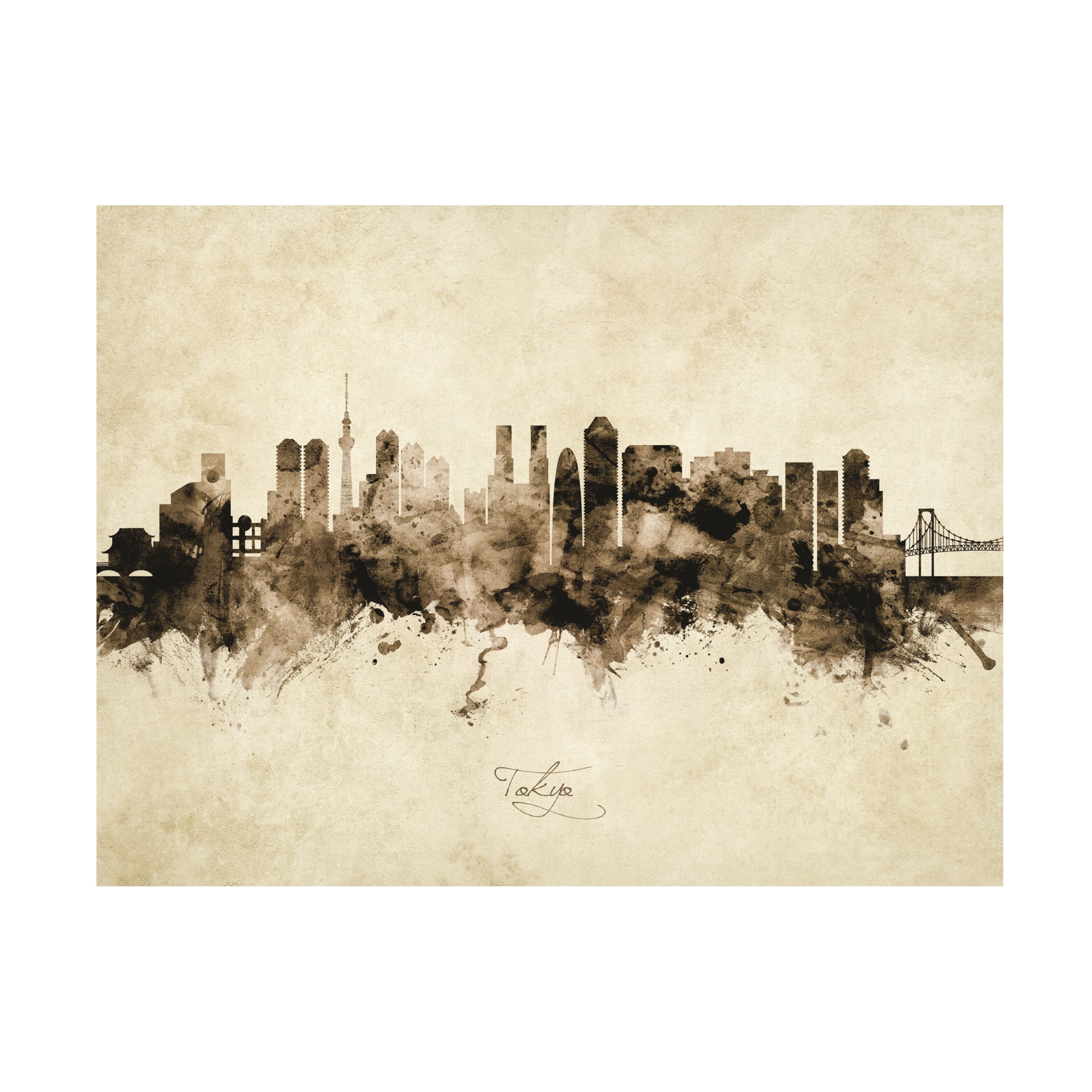 Michael Tompsett 'Tokyo Japan Skyline Vintage' Canvas Art