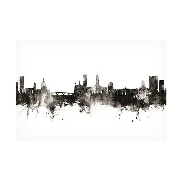 Michael Tompsett 'Toulouse France Skyline BW' Canvas Art