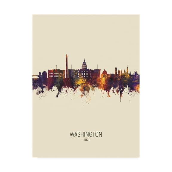 Michael Tompsett 'Washington DC Skyline Portrait III' Canvas Art