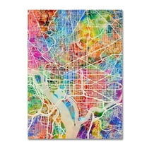 Michael Tompsett 'Washington DC Street Map' Canvas Art