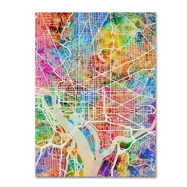 Michael Tompsett 'Washington DC Street Map' Canvas Art