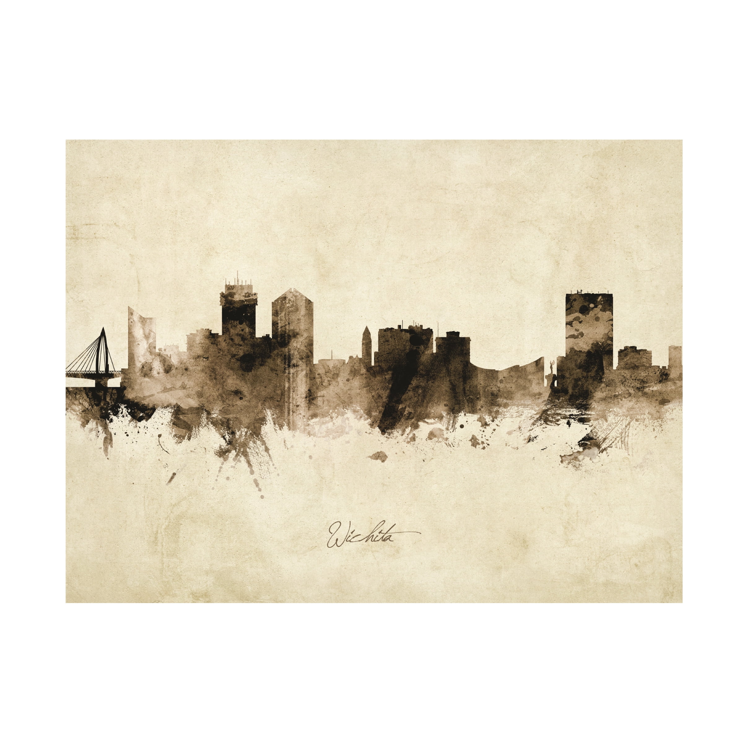 Michael Tompsett 'Wichita Kansas Skyline Vintage' Canvas Art