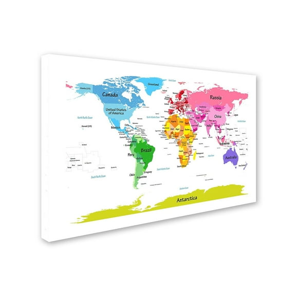 Michael Tompsett 'World Map for Kids II' Canvas Art
