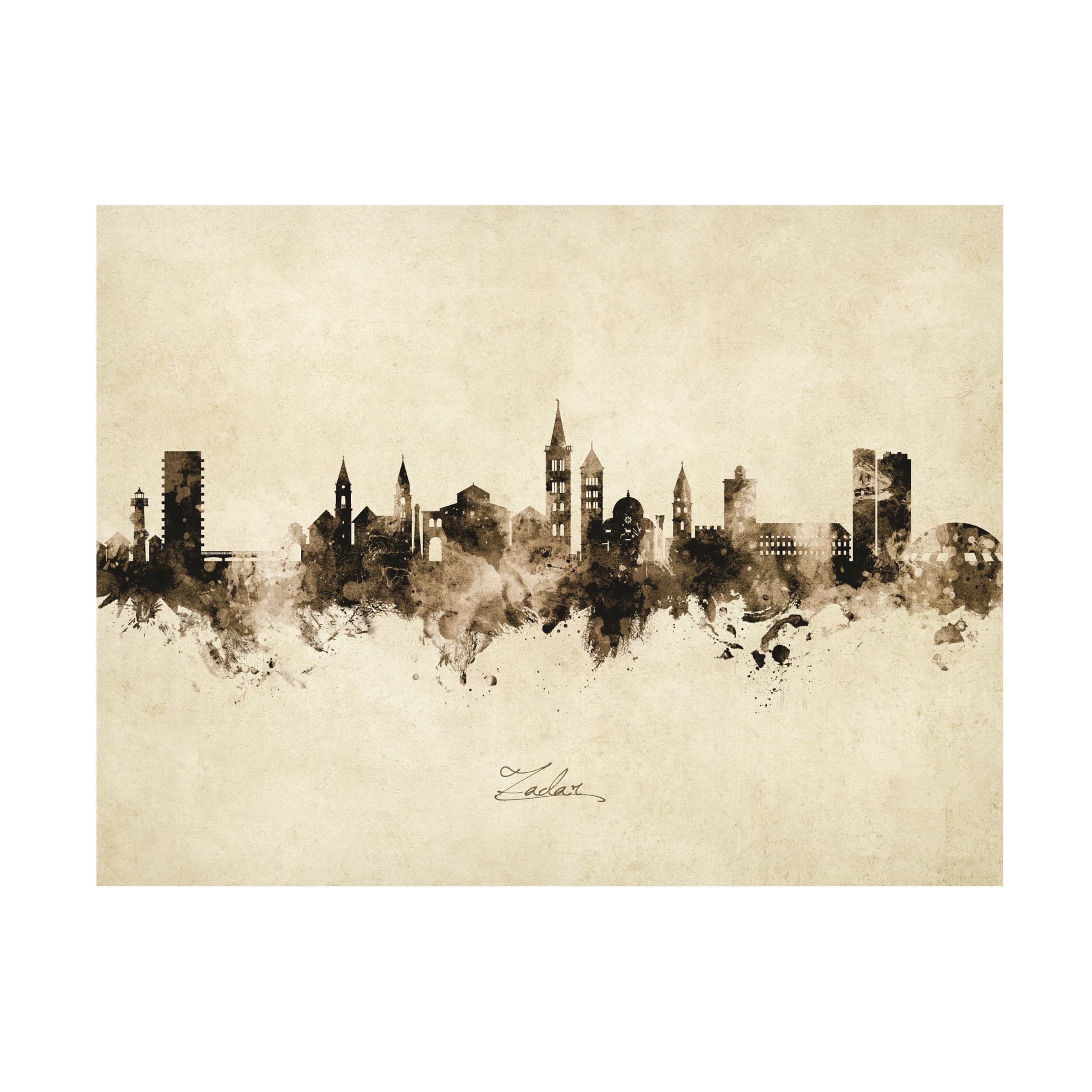 Michael Tompsett 'Zadar Croatia Skyline Vintage' Canvas Art