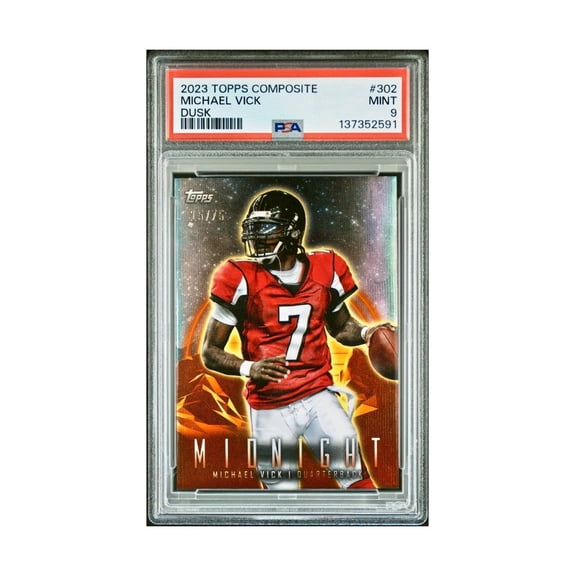 Michael Vick 2023 Topps Midnight 15/75 #302 Dusk PSA 9 Mint