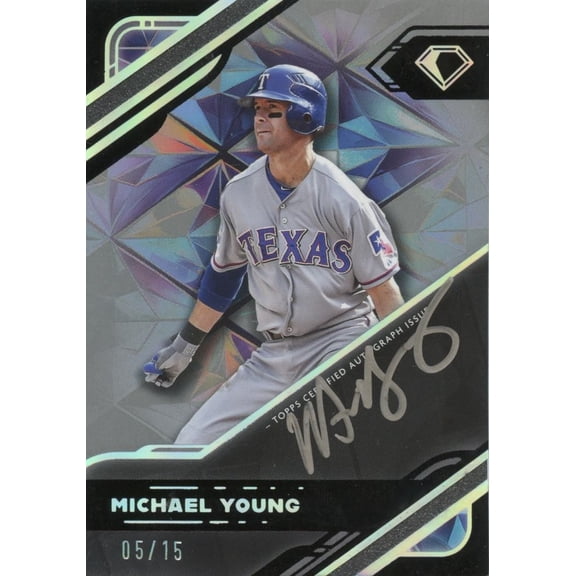 Michael Young 2025 Diamond Icons Auto Autograph Texas Rangers 5/15