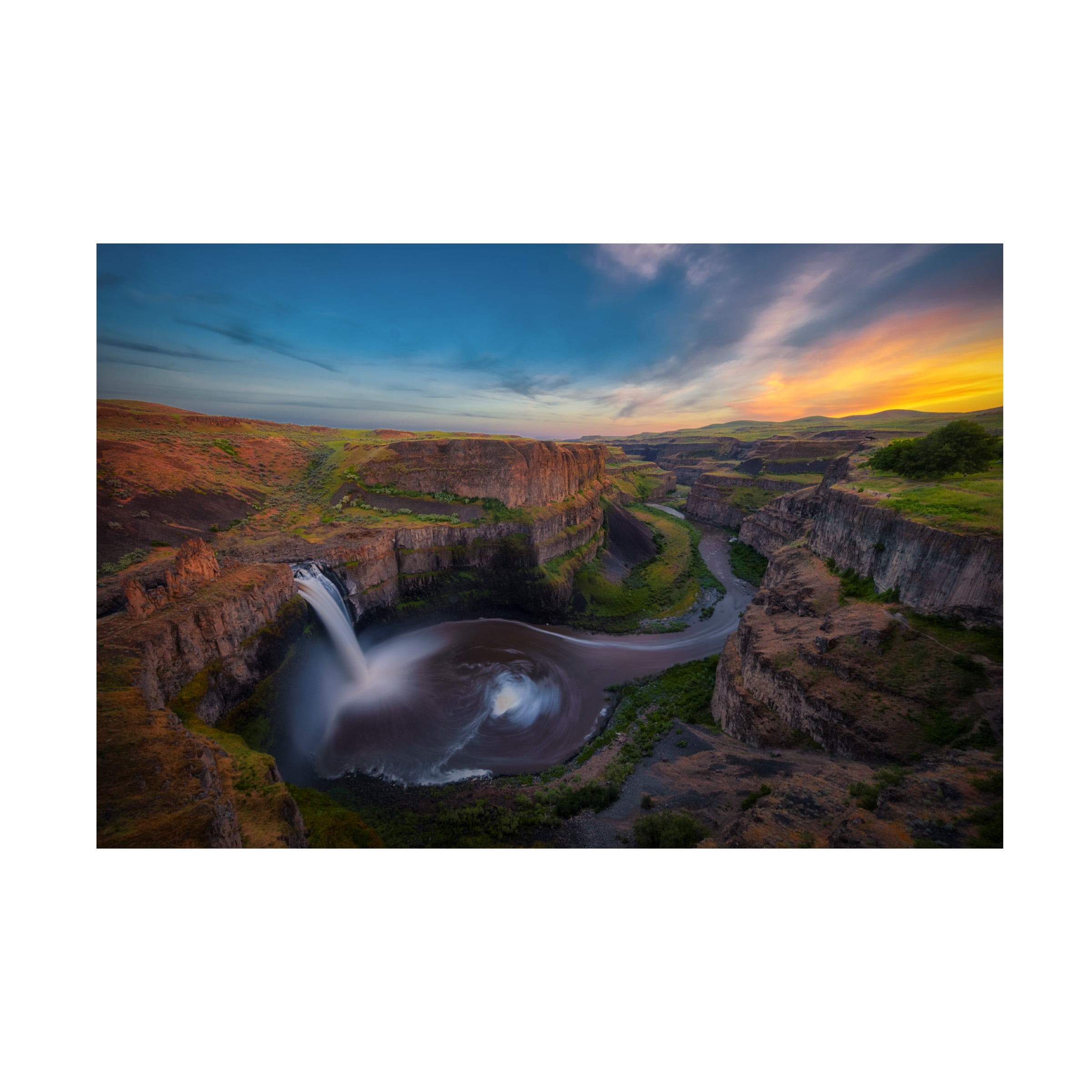 Michael Zheng 'Sunset At Palouse Falls' Canvas Art