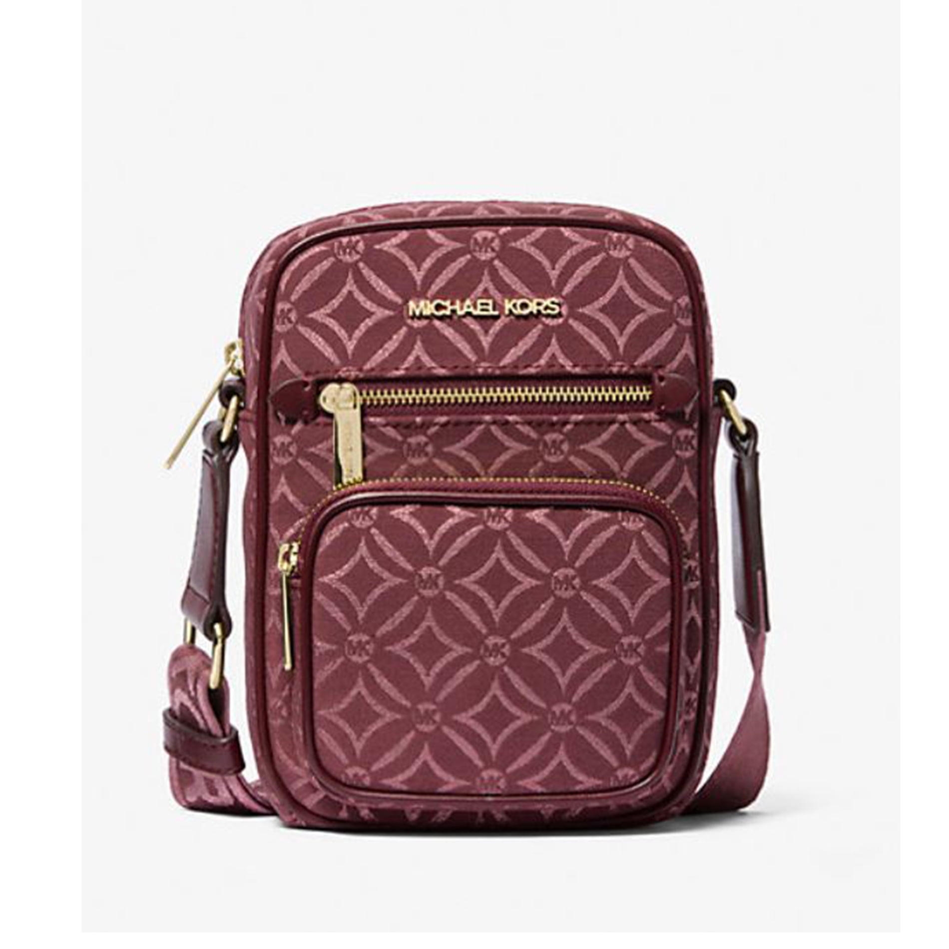 Michael kors  Womens jet Set Medium Metallic Logo Jacquard Crossbody Bag 35F4GTTC2J-oxbl