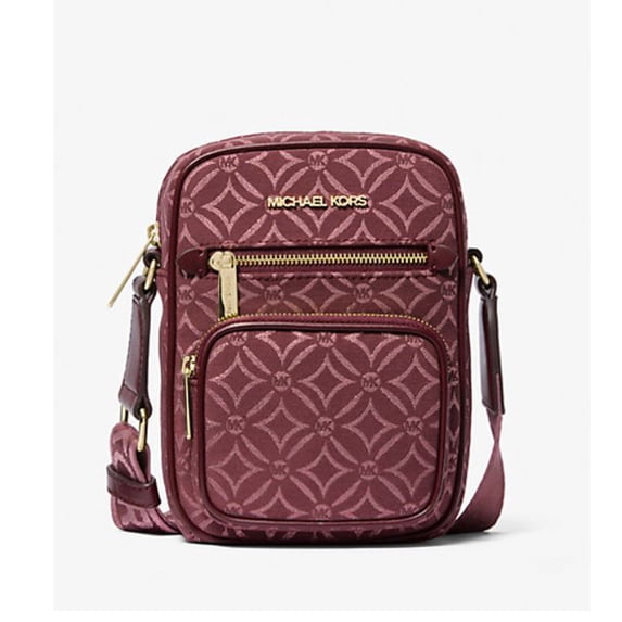 Michael kors Womens jet Set Medium Metallic Logo Jacquard Crossbody Bag 35F4GTTC2J-oxbl