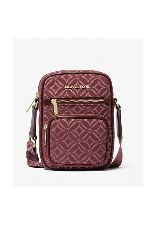 Womens jet Set Medium Metallic Logo Jacquard Crossbody Bag 35F4GTTC2J-oxbl