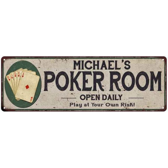 Michael's Poker Room 8x24 Metal Sign Game Decor 108240048343