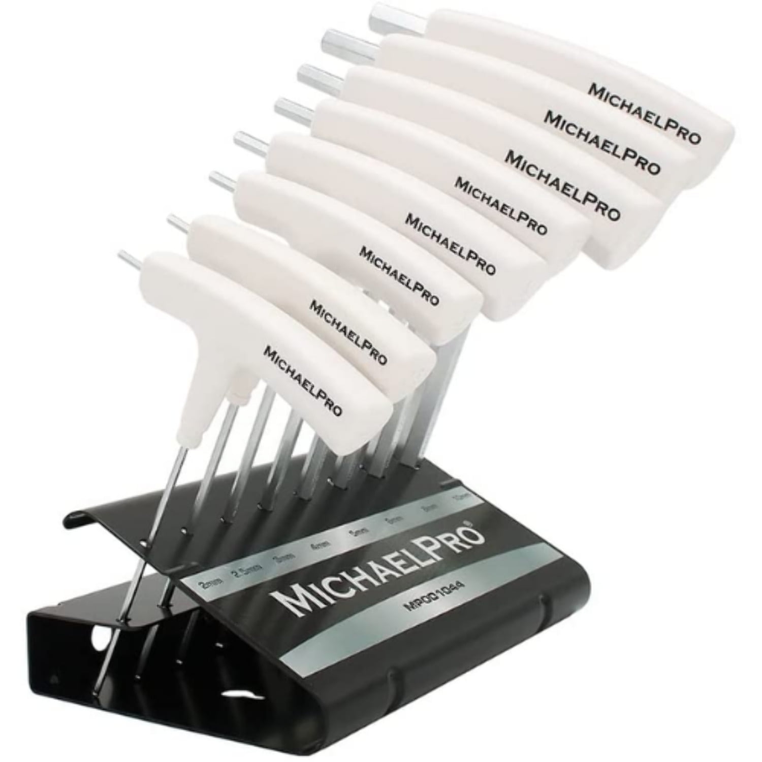 MichaelPro 8-Piece T-Handle Ball End Allen Wrench Set, Metric (2mm-10mm) With Storage Stand