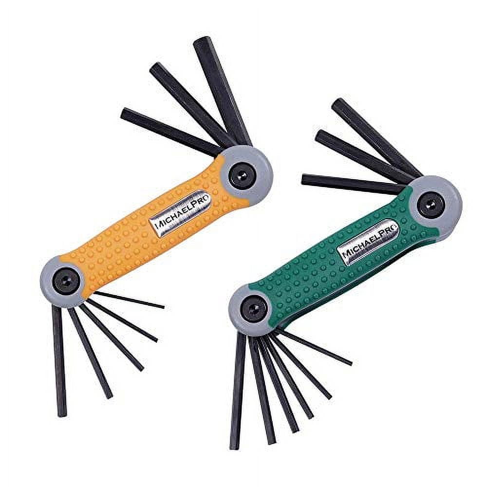 MichaelPro Folding Hex Key Allen Wrench Set with SAE and Metric in 17