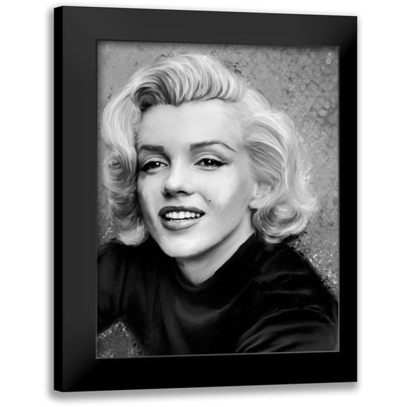 Michaels, Jerry 12x14 Black Modern Framed Museum Art Print Titled - Smile In Gray Sparkle