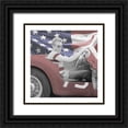 thumbnail image 1 of Michaels, Jerry 26x26 Black Ornate Wood Framed with Double Matting Museum Art Print Titled - James Dean Flag W Border, 1 of 4
