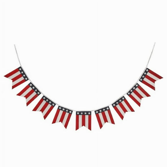 Michaels Patriotic 4th of July Decor - American Flag Burlap Pennant Garland