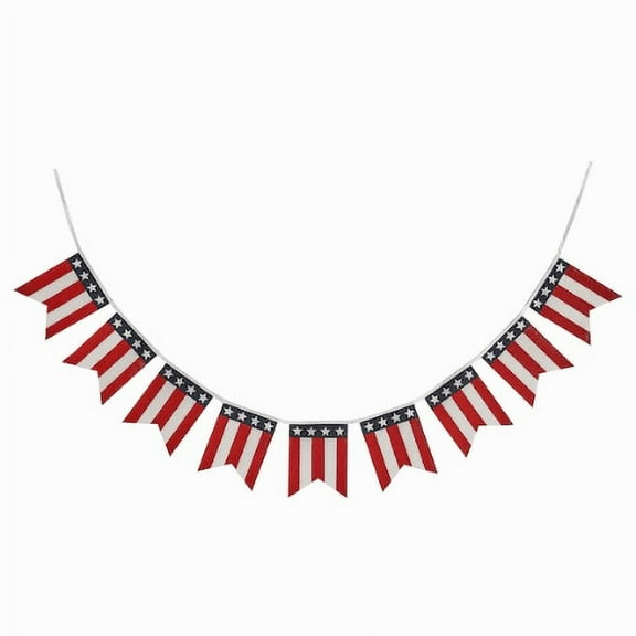 Michaels Patriotic 4th of July Decor - American Flag Burlap Pennant Garland