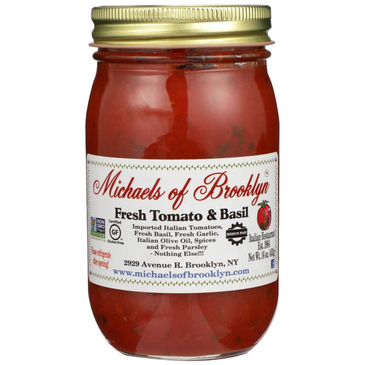 Michaels of Brooklyn Pasta Sauce Fresh Tomato & Basil 16 oz Pack of 3