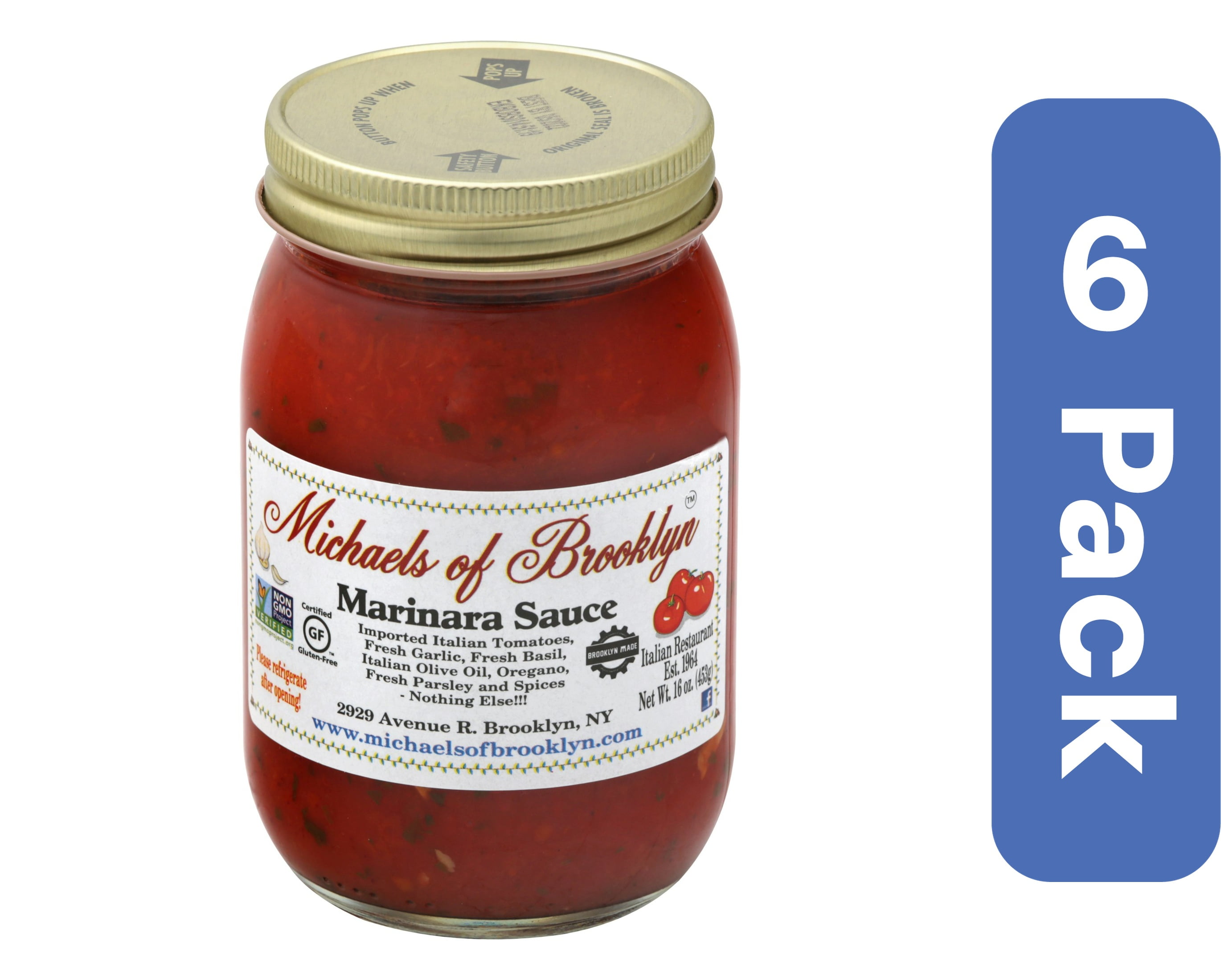 Michaels of Brooklyn Pasta Sauce Marinara 16 oz (Pack Of 6)