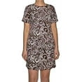 thumbnail image 1 of Michal Kors A-Line Short Sleeve Poly Crepe Crest Paisley Dress, Duffle (Medium), 1 of 5