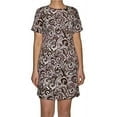 Michal Kors A-Line Short Sleeve Poly Crepe Crest Paisley Dress, Duffle (Medium)