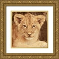 thumbnail image 1 of Michal, Susan 20x20 Gold Ornate Wood Framed with Double Matting Museum Art Print Titled - Lion Cub, 1 of 4