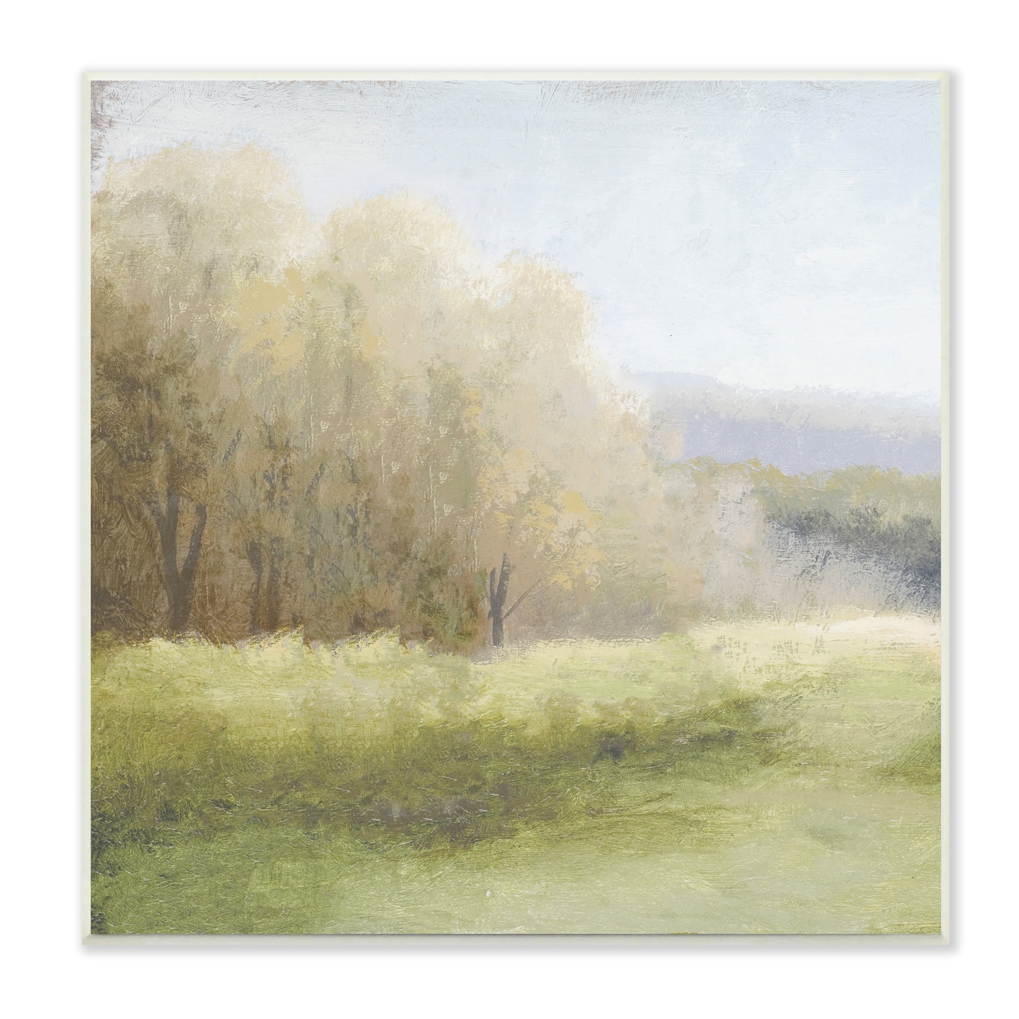 Stupell Industries Misty Trees Peaceful Countryside Soft Brush Impressionist Painting,12 x 12, Design by Michale Macron