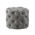 thumbnail image 1 of Posh Living Michalina Modern Velvet Round Ottoman in Gray, 1 of 7