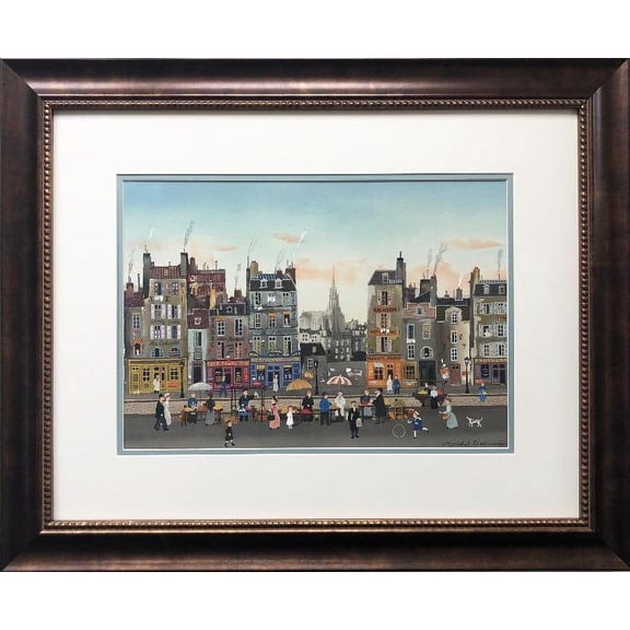 Michel Delacroix "Les Marchands Des 4 Saisons" Framed Stone Signed Litho Generic