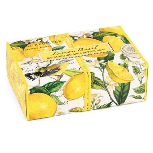 Michel Design Works 4.5oz Boxed Single Shea Butter Soap, Lemon Basil