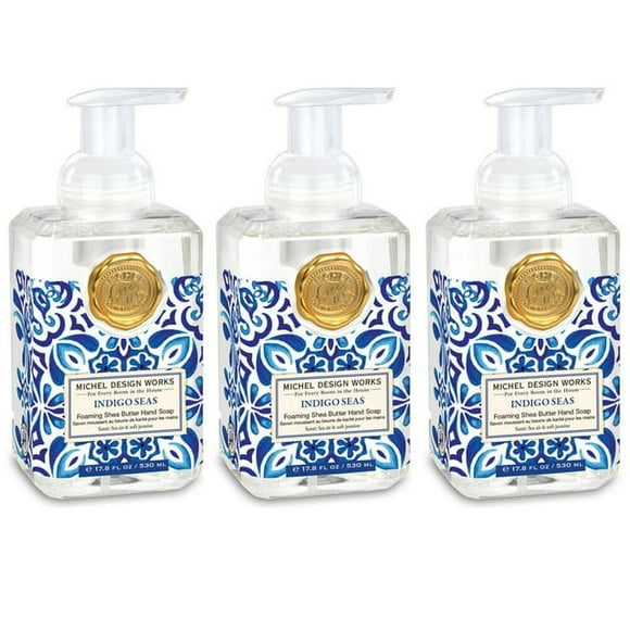 Michel Design Works Foaming Hand Soap, 17.8-Fluid Ounce, Indigo Seas, 3-Pack