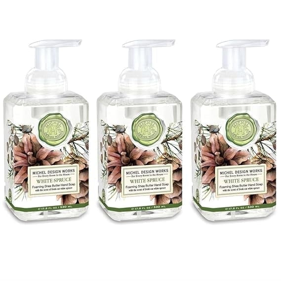Michel Design Works Foaming Hand Soap, 17.8-Fluid Ounce, White Spruce, 3-Pack