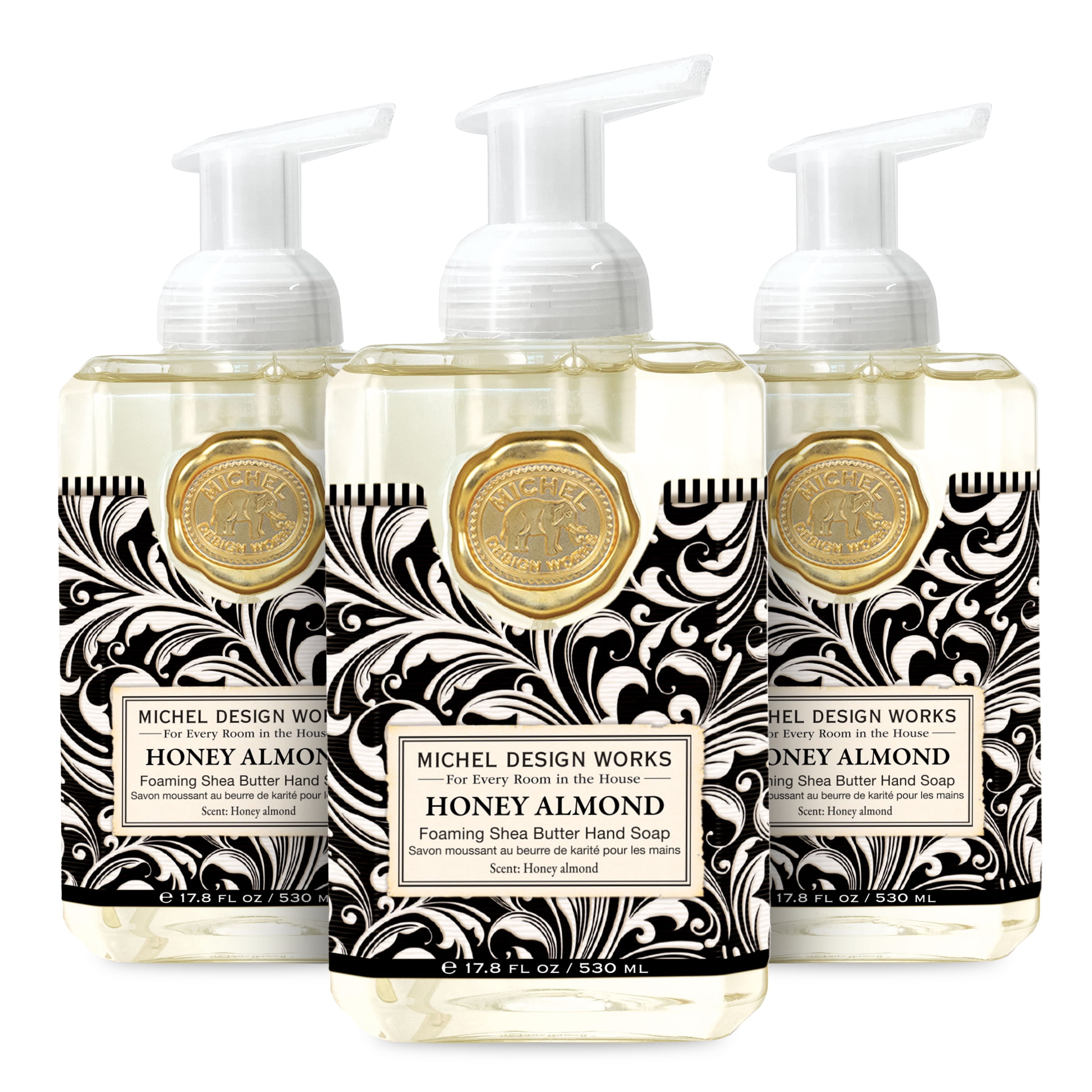 Michel Design Works Foaming Hand Soap, Honey Almond, 3-Pack, Foaming Hand Soap