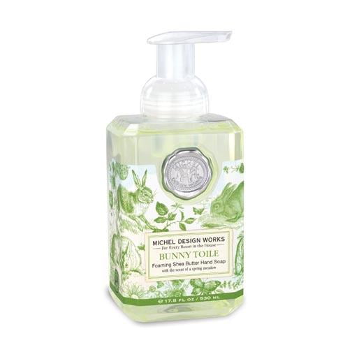 Michel Design Works Foaming Shea Butter Hand Soap 17.8 Oz. - Bunny Toile