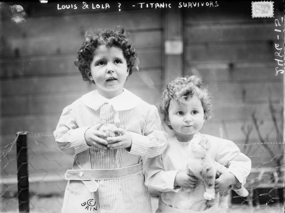 Michel & Edmond Navratil aka Louis & Lola Titanic survivors Canvas Art - George G Bain (18 x 24)
