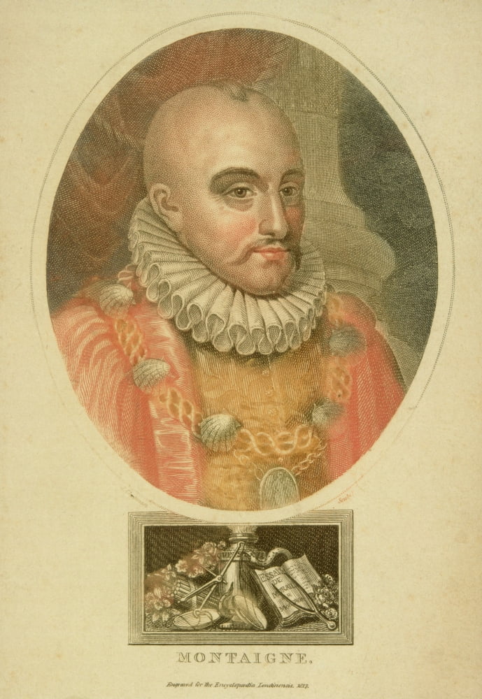 Michel Eyquem De Montaigne 1533 To 1592 French Writer 19Th Century Print Canvas Art - Ken Welsh Design Pics (12 x 17)