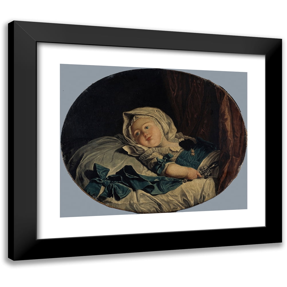Michel-Honoré Bounieu 14x12 Black Modern Framed Museum Art Print Titled - Portrait of Louis-Antoine De Bourbon, Duke of Angouleme (1777)