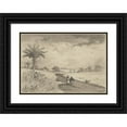 thumbnail image 1 of Michel Jean Cazabon 24x18 Black Ornate Framed Double Matted Museum Art Print Titled: The Road to Pitch Lake (1857), 1 of 5