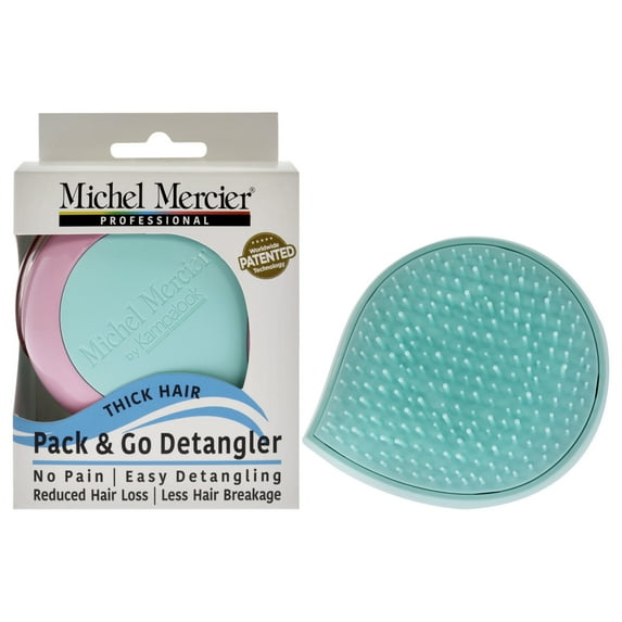 Michel Mercier Pack and Go Detangler Thick Hair - Turquoise-Pink , 1 Pc Hair Brush